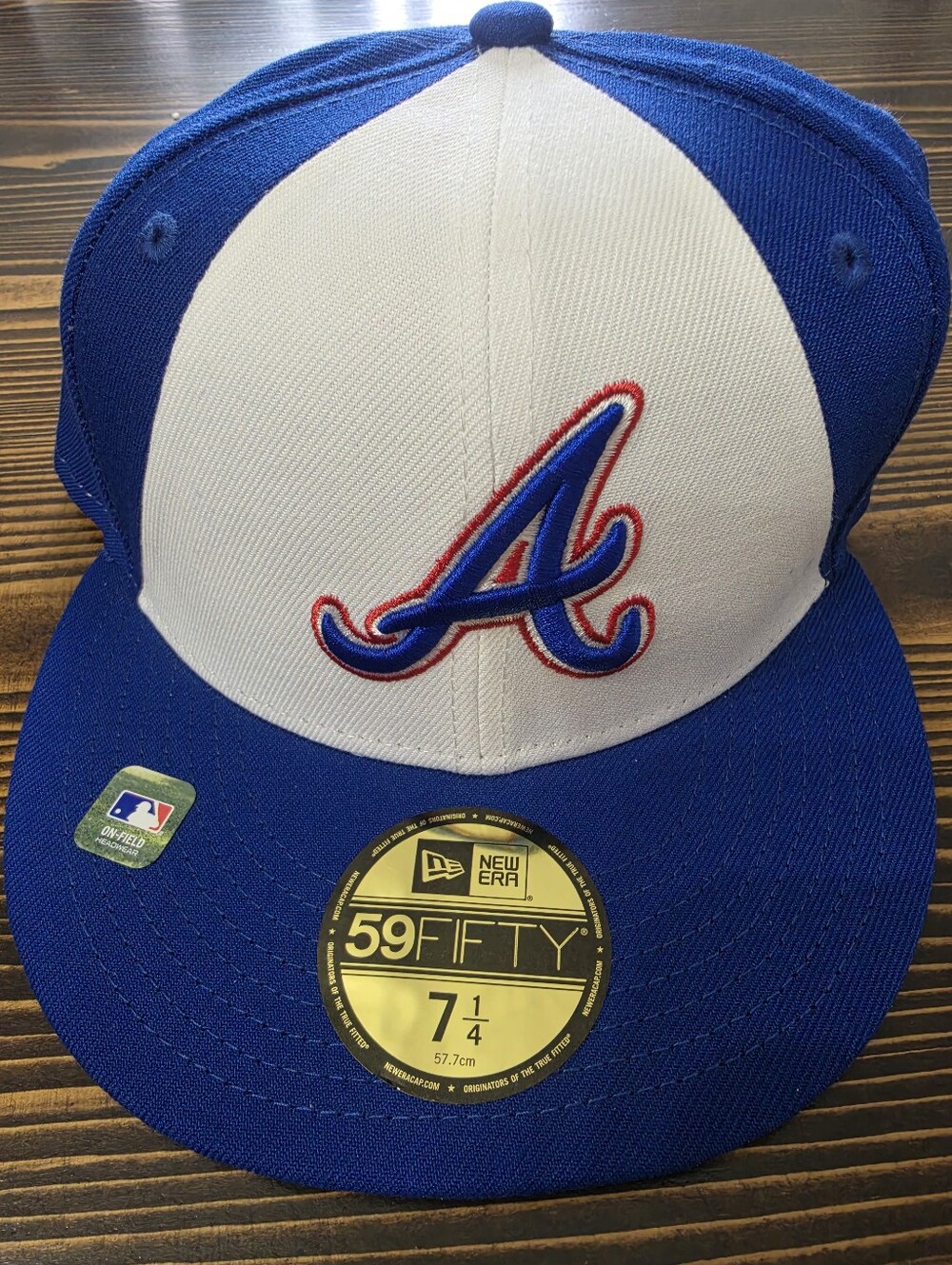 New Era Blue & White Atlanta Braves Fitted Hat
